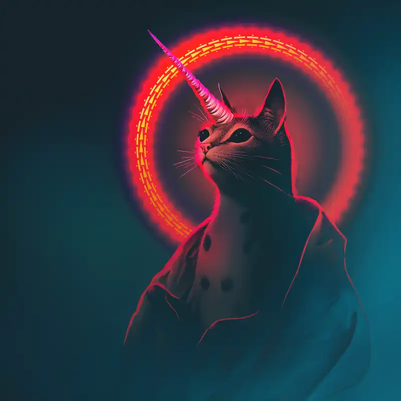 A cat portrayed in the style of a saint